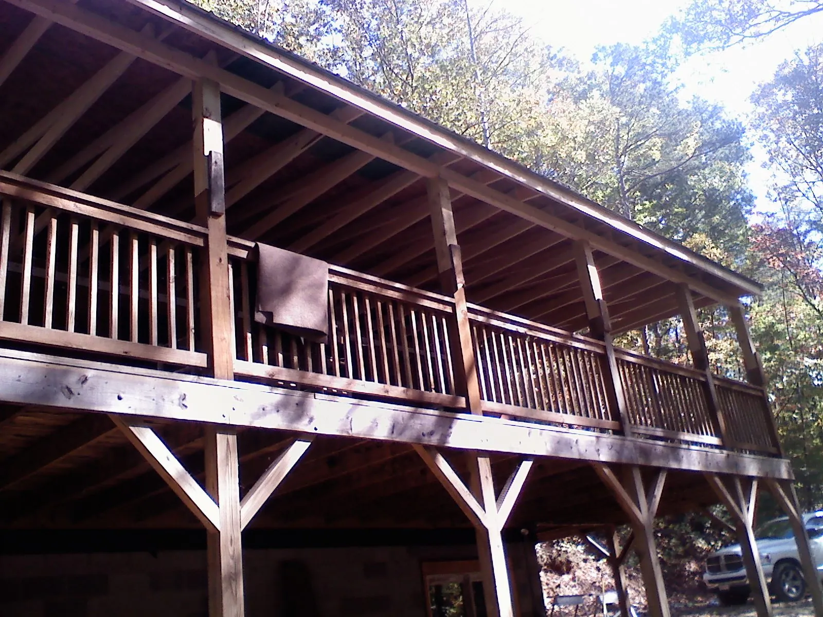 Timber framing under a new elevated porch and deck — Roof Leak Repair in Lillian by Roofing Brothers